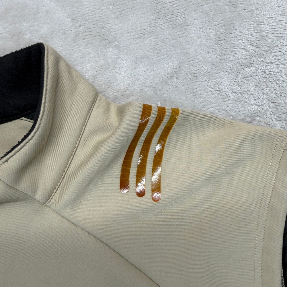 adidas Men's Sleeveless Vest in Tan with Black Trim - Picture 2 of 12